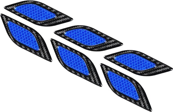 6er-pack Blaue, Reflektierende Pet-sicherheitsaufkleber (10,5 X 3,4 Cm) Für Fahrräder Und Autos