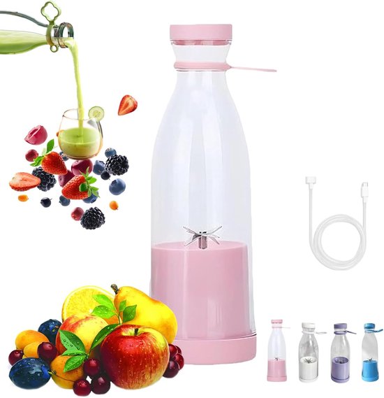 Tragbarer, Kabelloser Mini-mixer Und Smoothie-entsafterbecher (420 Ml) Mit Deckel (usb-aufladbar, Bpa-frei)