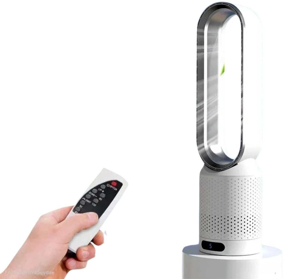 Elektrischer Ventilator – Schlafzimmer – Wohnzimmer – Turmventilator – Luftreinigung – Rotorblattlos – Extrem Leise – 8 Windstufen – 90°-oszillation