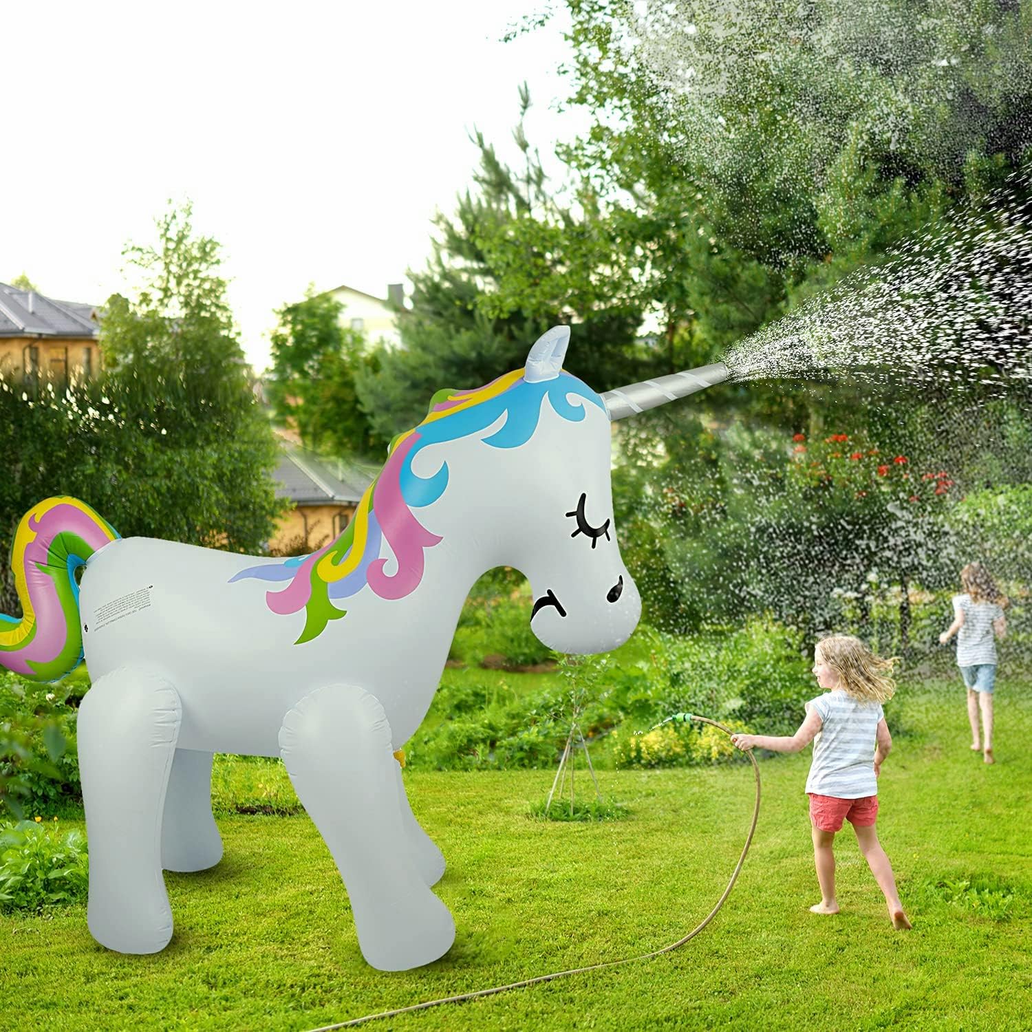 Float Joy Sprinkler Für Kinder, Einhorn-wassersprinkler, Aufblasbares Spielzeug Für Draußen, Sommergarten, Kinder Und Erwachsene, Partydekoration