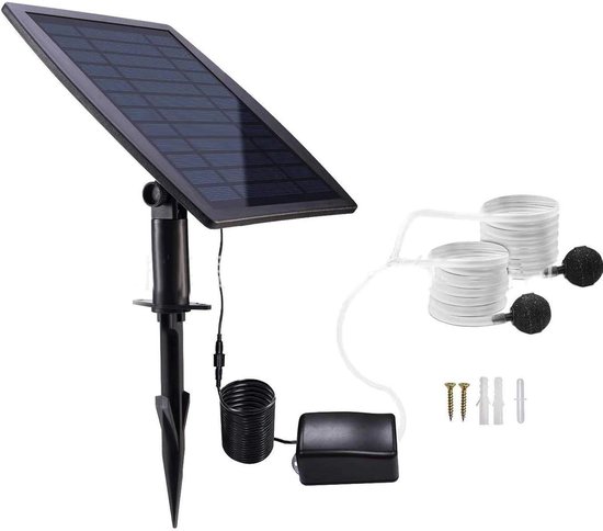 Solarbetriebene Belüfterpumpe Mit 3 Betriebsmodi, Geeignet Für Gartenteiche, Fischteiche, Gärten Und Andere Gewässer. (schwarz)