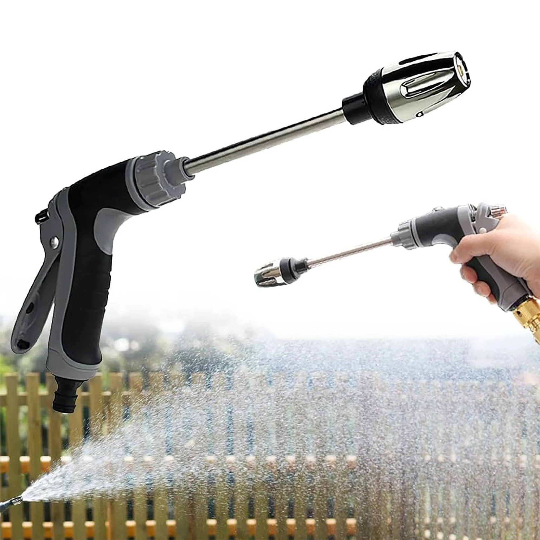 T8 Hochdruckreiniger Mit Langem Griff, Metallverlängerungsstange Und Rutschfestem Griff, Geeignet Für Die Reinigung Von Haus, Garten Und Fahrzeug.