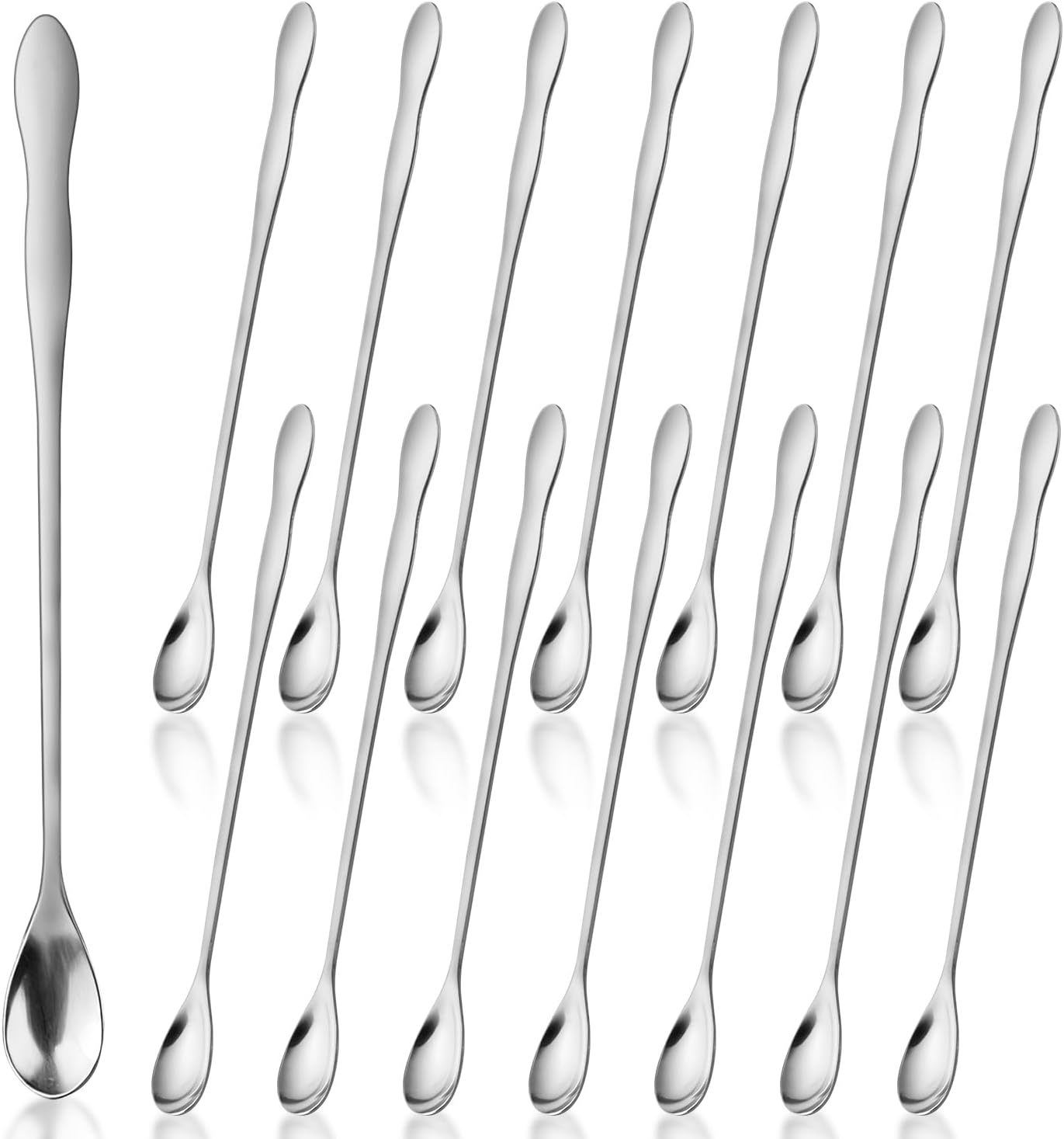 Eisrührlöffel Aus Edelstahl – 15-teiliges Set – Silber – 20 Cm