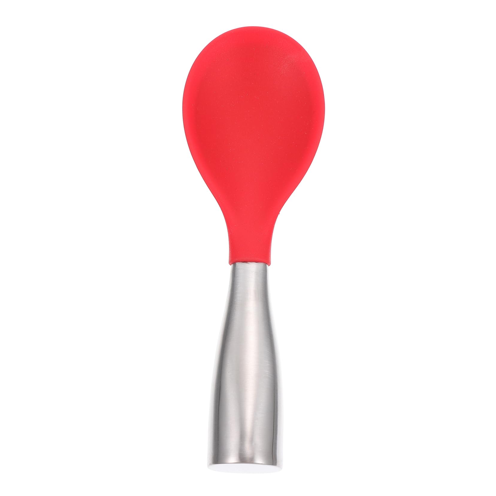 Der Silikon-reislöffel Mit Edelstahlgriff Ist Ergonomisch Geformt Und Somit Einfach Für Die Ganze Familie Zu Bedienen.