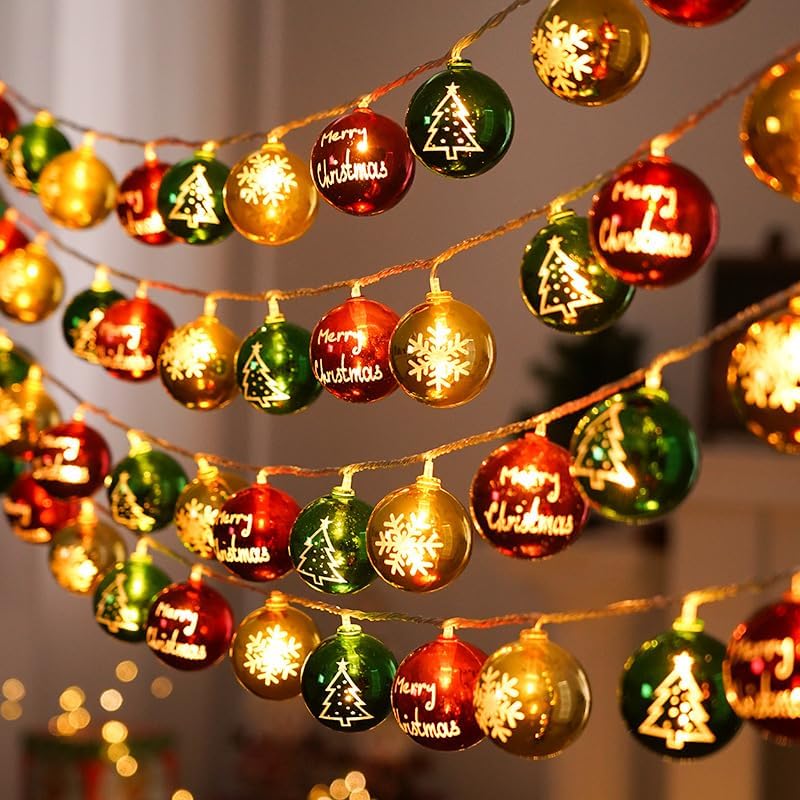 Led-weihnachtsbeleuchtung – Verzinkte Runde Lichterketten – Weihnachtsbaumschmuck – Batteriebetriebene Lichterkette – 3 M X 20 Leds [dauerbetriebene Batterie]