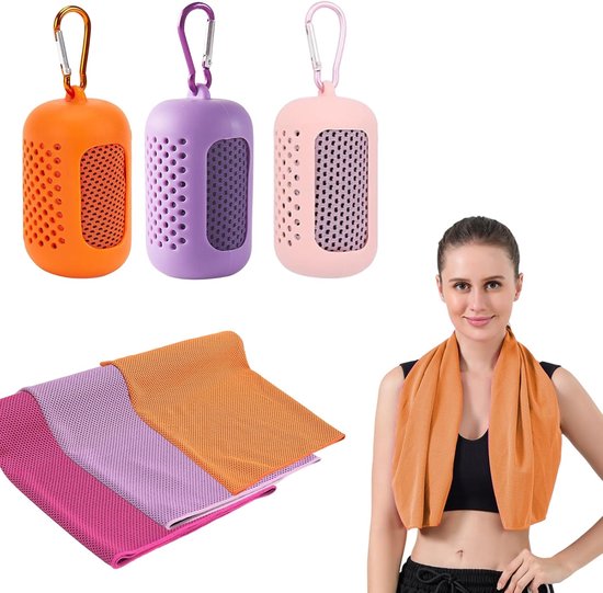 Schnelltrocknendes Kühlhandtuch – Spezielles Sport- Und Outdoor-handtuch – Mit Praktischer Aufbewahrungstasche – 30 X 90 Cm – 3 Farben