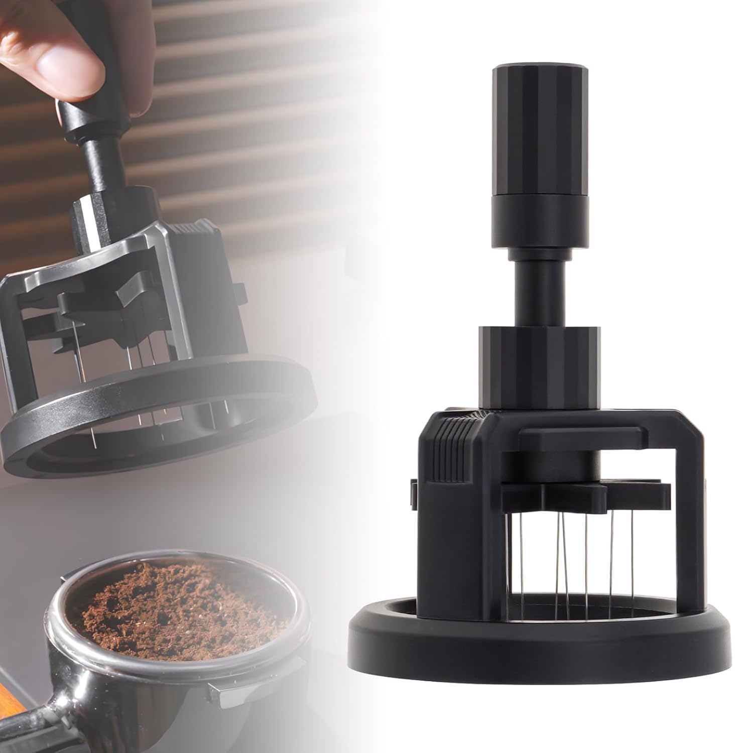 53 Mm Edelstahl-espressorührer Und -verteiler Mit Ständer