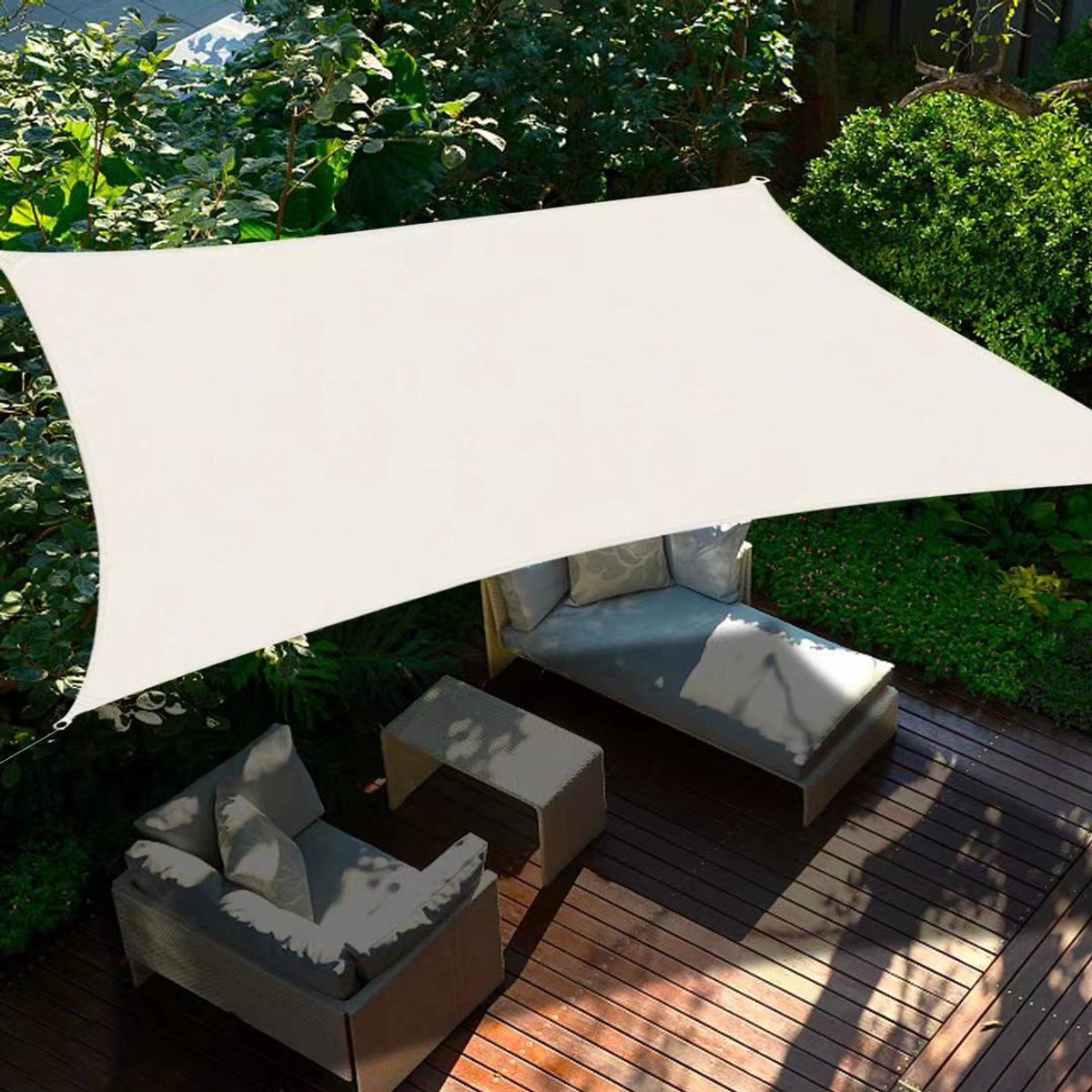 Wasserdichtes Und Windbeständiges, Atmungsaktives Quadratisches Sonnensegel (beige, 3x3m)