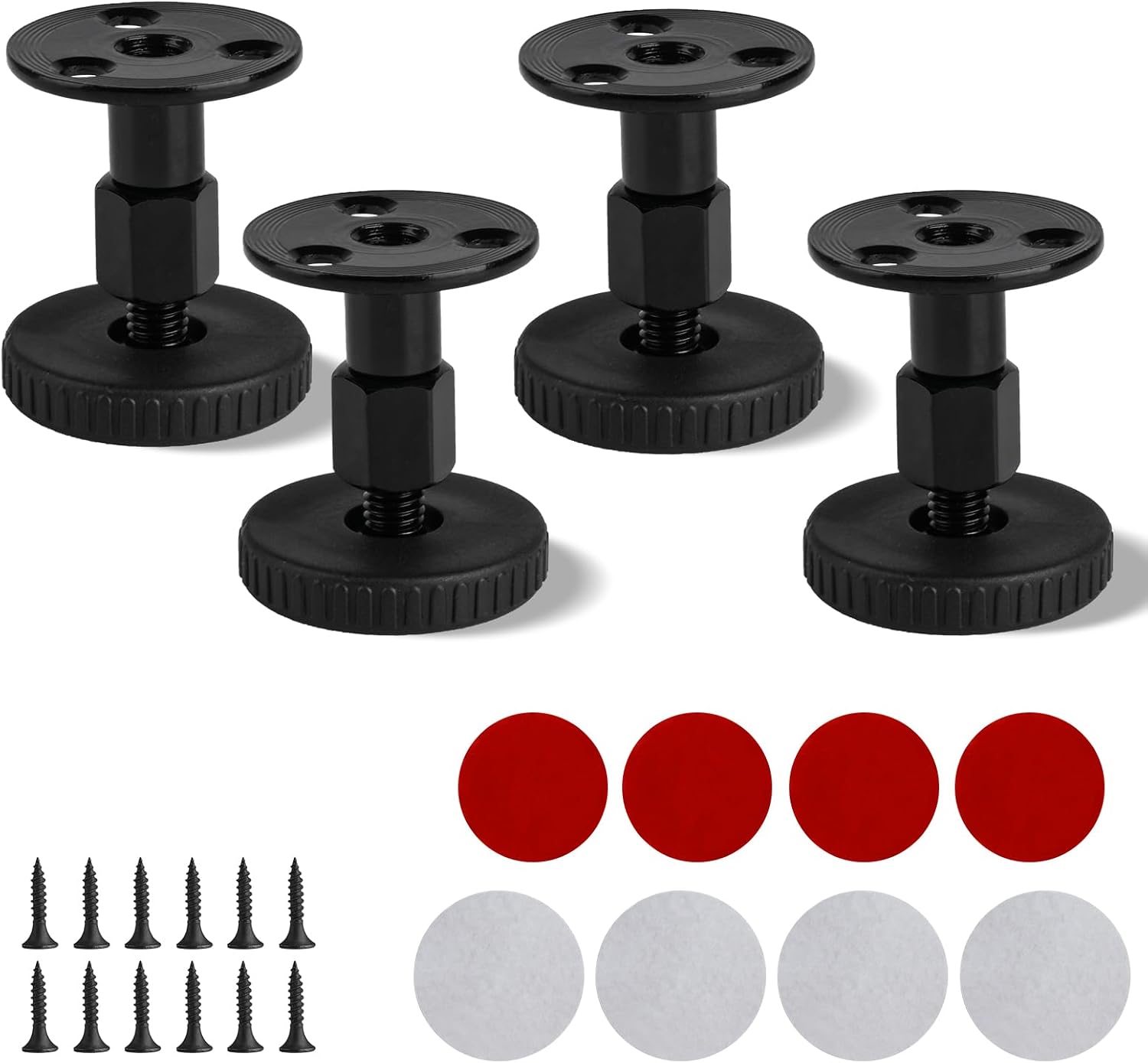 4 Verstellbare Möbelfüße, 47 Bis 64 Mm, Höhenverstellbar, Tischbeine Für Schränke, Sofas, Büromöbel, Küchenmöbel, Zum Bohren Oder Selbstkleben