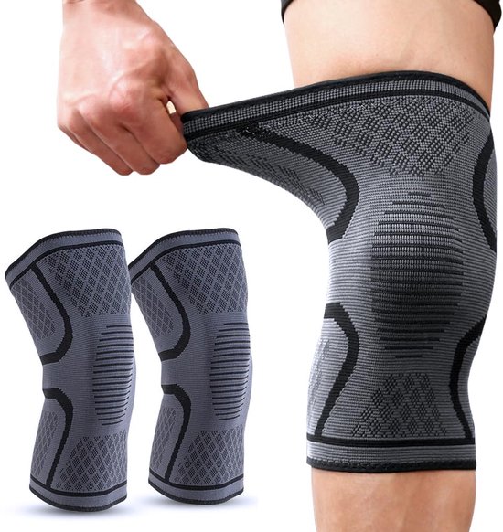 2er-pack Unisex-kniebandagen Mit Stützfunktion – Flexible Kniebandagen, Geeignet Für Laufen Und Fitness – Komfortabel Und Schützend – Schwarz – Größe M