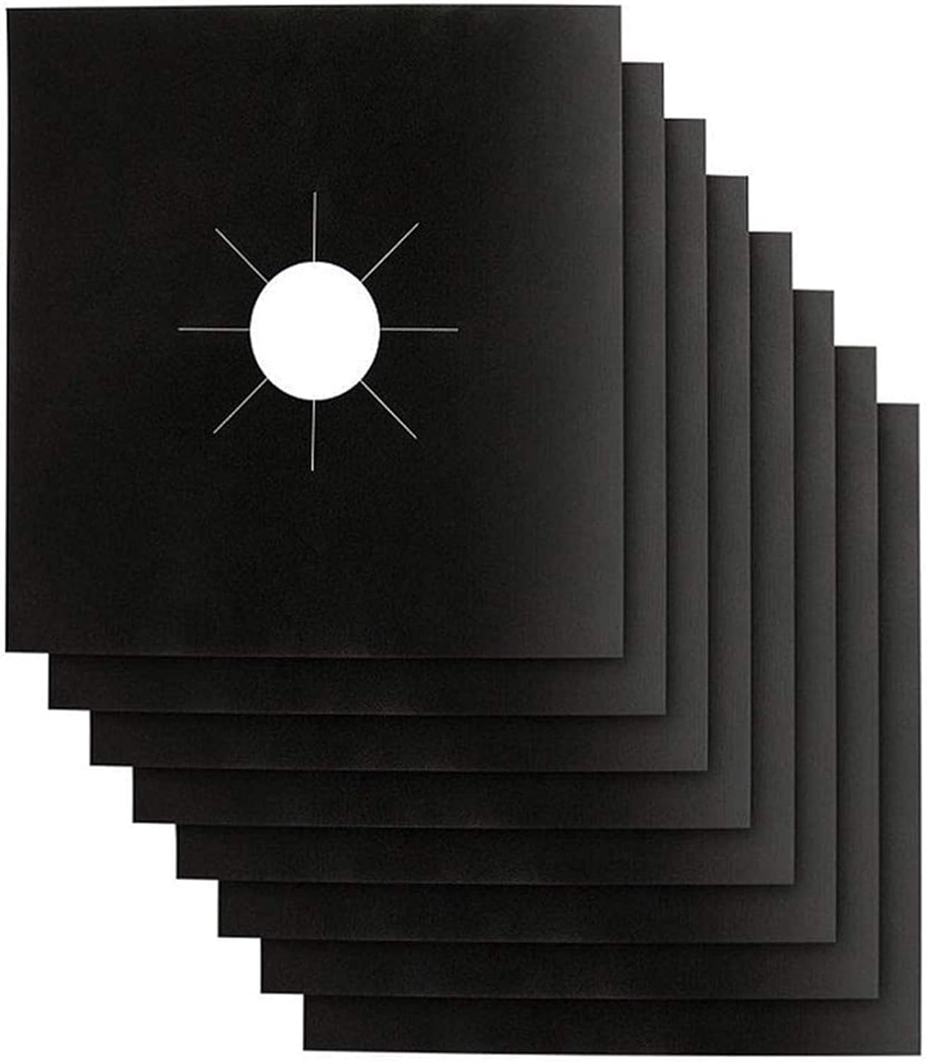 Brennerschutz Für Gasherde, 0,2 Mm Dick, Doppellagig, Wiederverwendbar, Antihaftbeschichtet, Leicht Zu Reinigen, 27 X 27 Cm (8er-pack), Schwarz