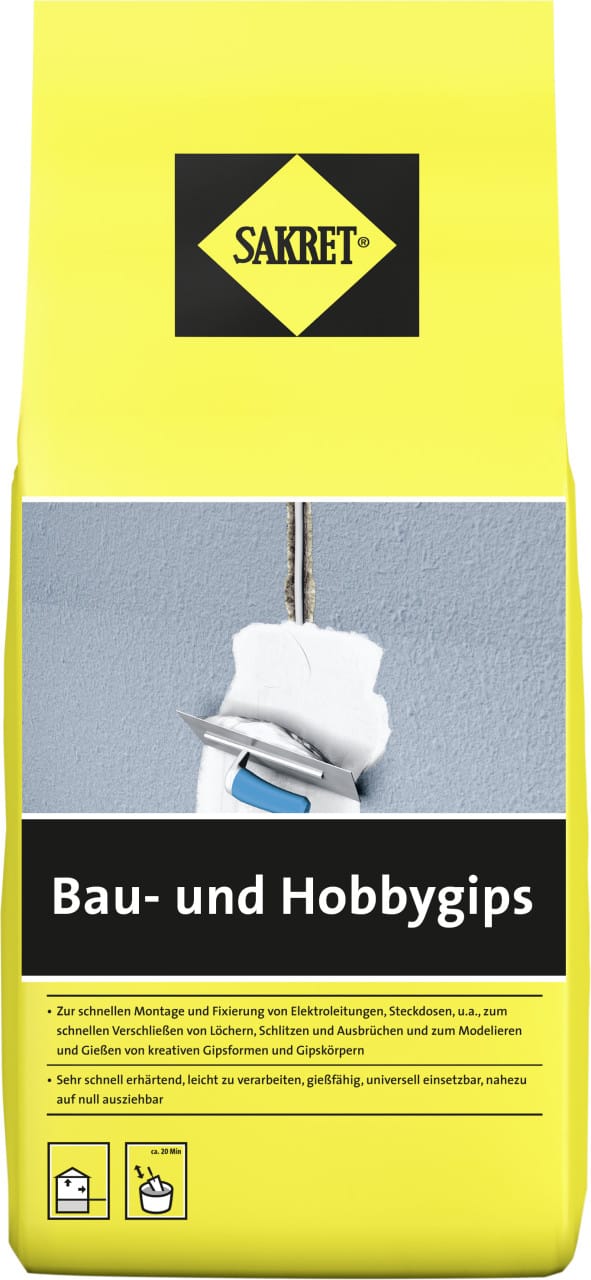 Bau- und Hobbygips 1,5 kg Beutel weiß Gips - Sakret