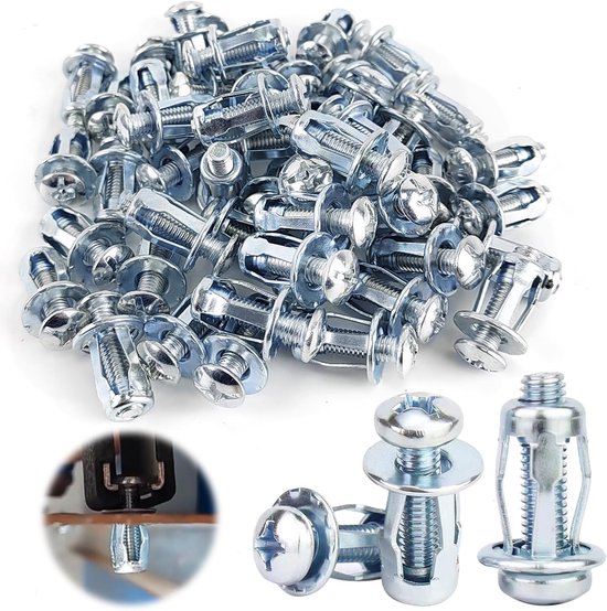 Sortimentsbox – Schrauben – 50-teiliges Set Metalldübel, M6×25 Mm Spreizdübel Mit Schrauben, Q235 Kohlenstoffstahl