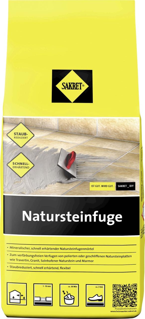 Natursteinfuge 1 - 10 mm dunkelgrau 5 kg Fugenmörtel - Sakret