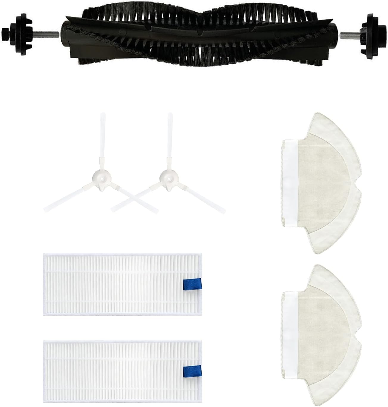 7-teiliges Zubehörset Für Den Tefal Rowenta X-plorer Series 75 Rg7687 Saugroboter – Hauptbürste/2 Seitenbürsten/2 Tücher/2