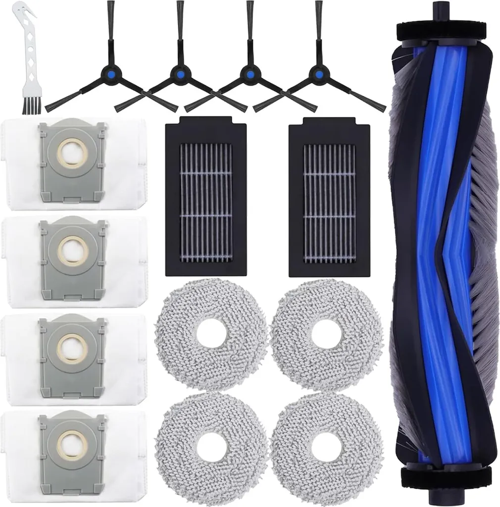 Teile- Und Zubehörset Für Den Ecovacs Deebot T50 Pro Saugroboter: Hauptbürste Und Seitenbürste.
