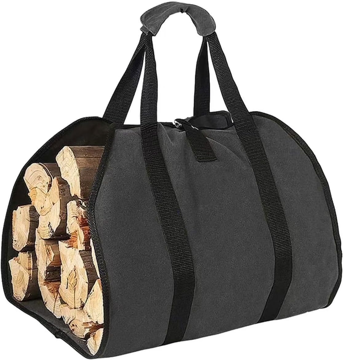 Robuste, Gewachste Transporttasche Für Brennholz – Große Holztasche Mit Tragegriffen Für Einfachen Transport (schwarz)