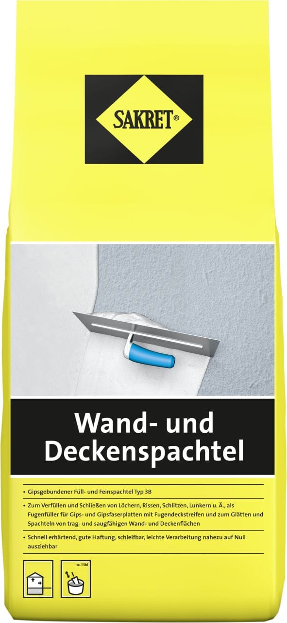 Wand- und Deckenspachtel 5 kg Spachtelmassen - Sakret