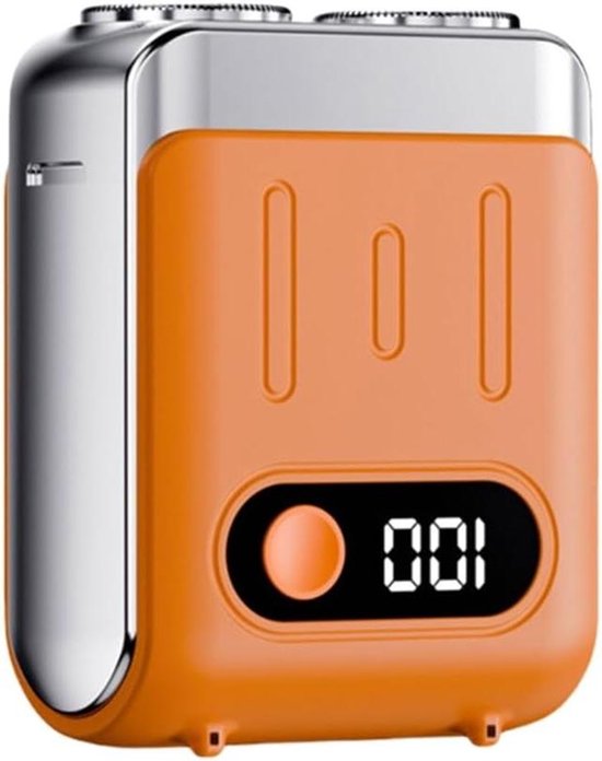 Elektrorasierer – Reisehaartrimmer – Glatte Rasur – Digitalanzeige – 13 X 11 X 5 Cm – Orange