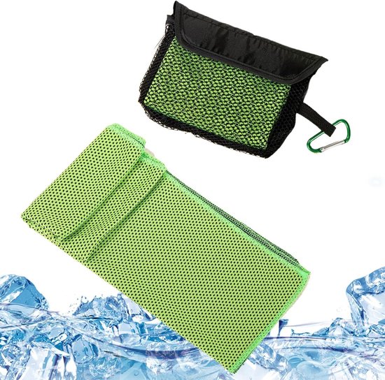 Kühlendes Handtuch – Erfrischendes Handtuch – Sport & Outdoor – Uv-schutz & Atmungsaktiv – 15 X 12 Cm – Grün