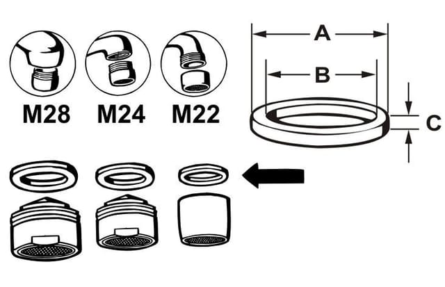 Gummidichtung für Luftsprudler M28 Dichtungen - Cornat