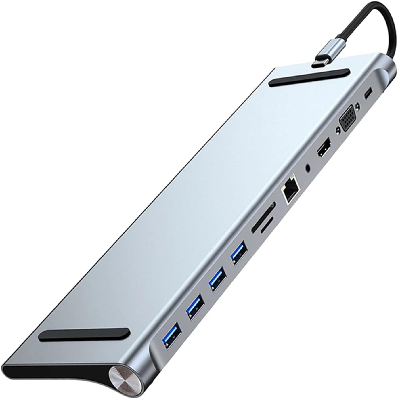11-in-1 Usb-c-hub Mit Unterstützung Für Drei Displays, 4k Hdmi, Vga, Usb 3.0/2.0, Typ-c, Sd/tf-kartenleser Und Ethernet