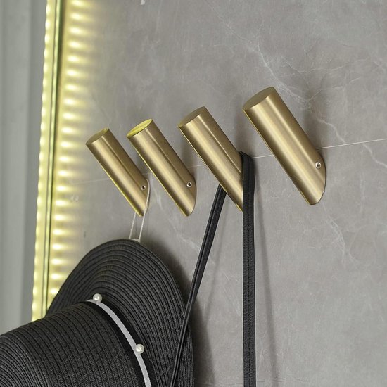 Handtuchhaken In Gebürstetem Gold – 4-teiliges Set – Bademantelhaken – Wandhaken – Kleiderhaken – Badezimmerhaken – Robuste Kleiderhaken