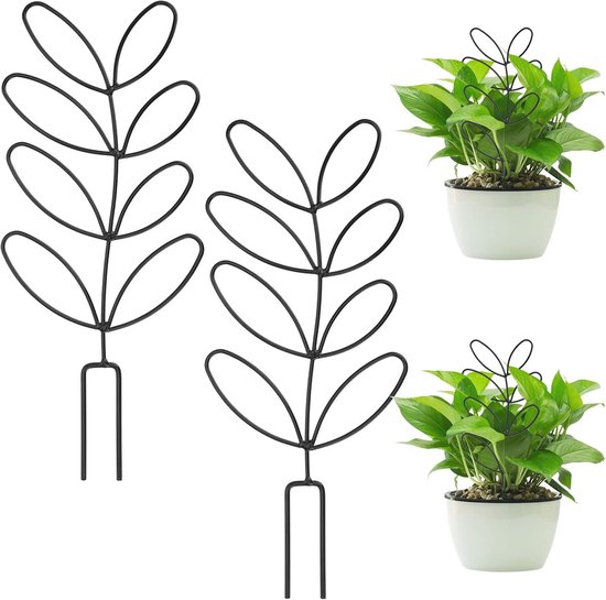 Kletterstützen Für Zimmer- Und Gartenpflanzen - 2 X 30 Cm Metall-pflanzenständer