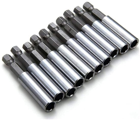 10-teilige Packung Magnetischer Bithalter Für Schlagschrauber, 60 Mm Sechskant, 6,35 Mm, Geeignet Für Elektrische Bohrmaschinen.