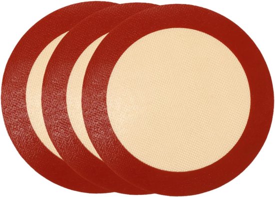 Set Mit 3 Silikon-backmatten, Geeignet Für Pizza Und Gebäck - Antihaftbeschichtet, Spülmaschinenfest, Rundes Design, Gesundes Backen.