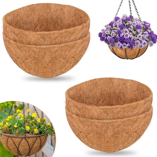 4 Große 30 Cm Hängekorbeinsätze - Gartenzubehör - Blumentöpfe