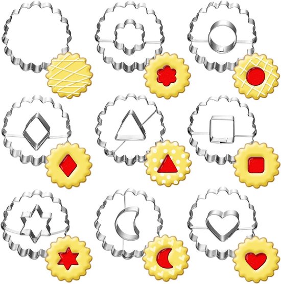Ausstechformen-set – Obst- Und Brotbackformen – Kinderbacken – 9-teiliges Set, Edelstahl – 4,5 X 4,5 X 2 Cm