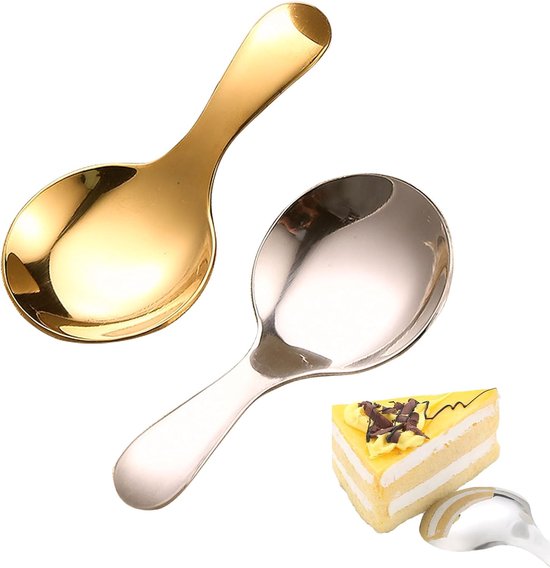2er-packung Löffel Mit Kurzem Griff – Mini-salzlöffel, Zuckerlöffel Und Teelöffel Aus Edelstahl, Geeignet Für Tee, Kaffee, Desserts, Mehl, Marmelade Und Joghurt.