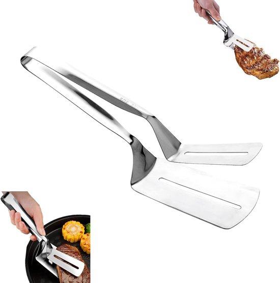 Diese Multifunktionale Küchenzange Ist Aus Edelstahl 304 Gefertigt Und Kann Zum Grillen, Backen Und Servieren Von Fleisch, Fisch Und Salaten Verwendet Werden.