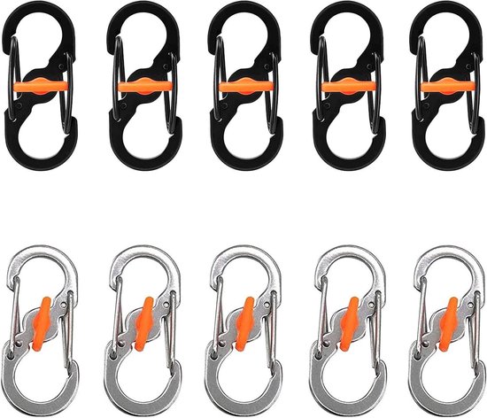 Kleiner Aluminium-karabiner – 10er-pack – Wasserdicht – S-förmig
