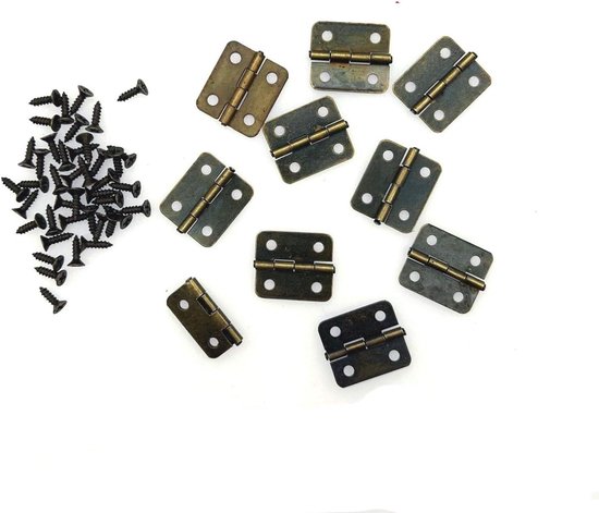 10er-pack Mini-scharniere Bronzene Scharnier-reparaturplatte, 180° Drehbar, Für Kleinmöbel/schränke/modellbau, Inklusive Schrauben