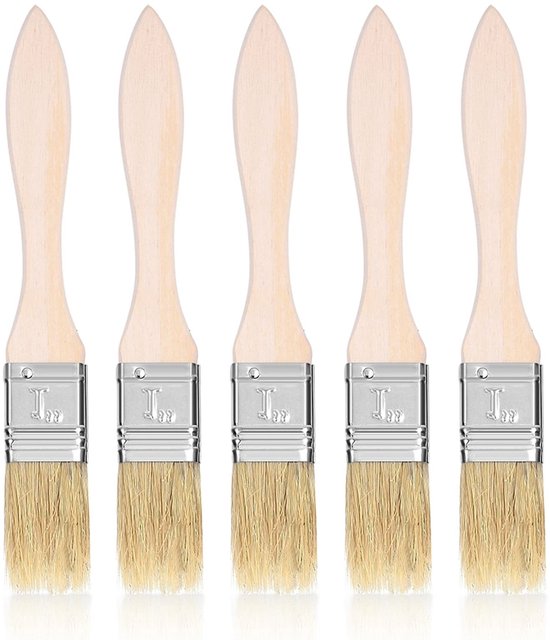 Küchenpinsel-set, 5-teilig – Bürstenkopf Aus Holz – Hitzebeständig – Zum Backen Und Grillen – Liegt Gut In Der Hand – Backpinsel