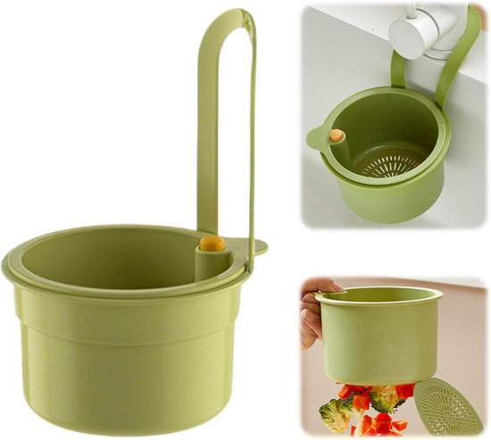 Spülbeckensieb, Abflussfilter, Aufsteckbares Spülbeckensieb, Wasserhahnhalterung, Abnehmbares Silikon-spülbeckensieb, Zum Reinigen/organisieren Der Küche (grün).