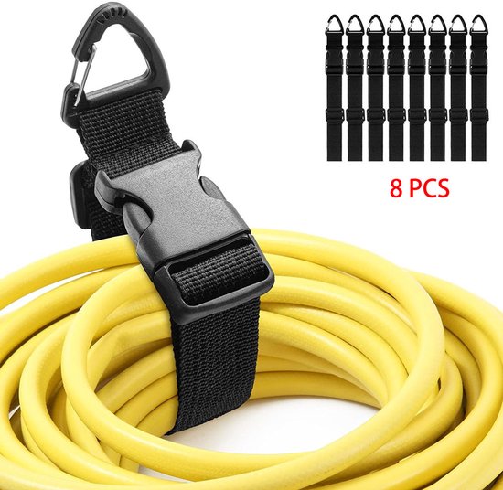 8-teiliges Verlängerungskabelset Mit Stativklemme – Verstellbar – 2,5 X 45 Cm – Zur Kabelorganisation – Für Zuhause Und Garage – Schwarz