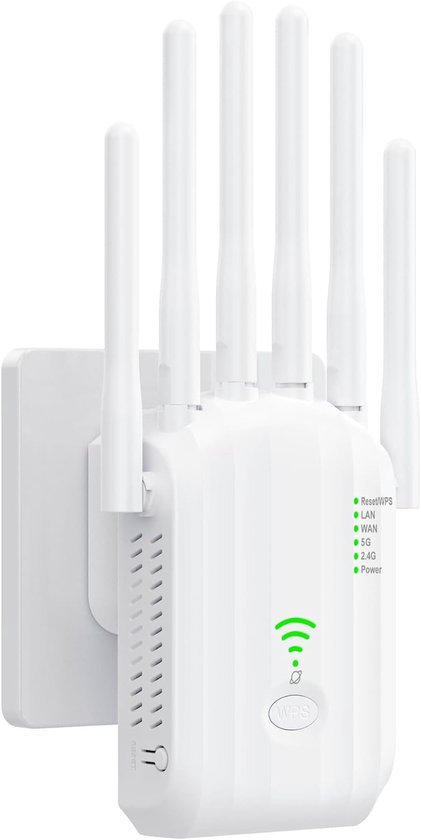 Leistungsstarker Wlan-repeater Für Den Innen- Und Außenbereich Mit 6 Antennen, 1000 M² Reichweite, Repeater-/access-point-funktion, 2 Lan-anschlüssen Und Schneller Einrichtung Für Zuhause Und Büro