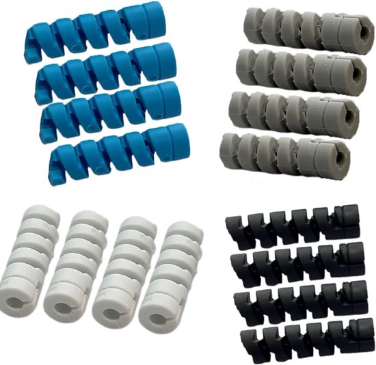 16-teiliges Set Silikon-kabelschutzhüllen Verwicklungsfrei, Für Usb-c/lightning/micro-usb, 4 Weiße, 4 Schwarze, 4 Graue, 4 Blaue