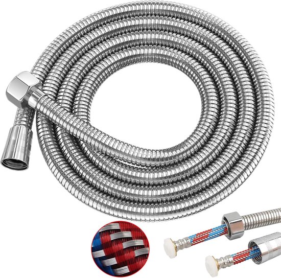 300 Cm Langer, Verchromter Duschschlauch Aus Metall Mit Anti-verwicklungs-funktion