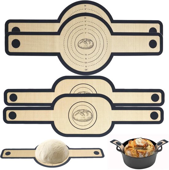 4-teilig - Silikon-backmatte - Multifunktionale Silikon-backmatte - Backmatte Für Schmortöpfe - Brotbackmatte - Teigmatte Mit Langen Hälsen Und Kanten - Spülmaschinenfest