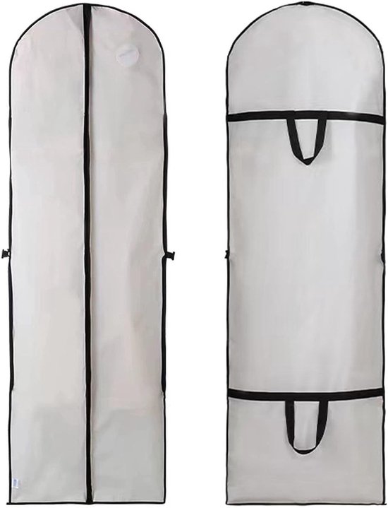 2-teiliger, Langer Kleidersack Mit Reißverschluss – 180 X 60 Cm – Faltbar Und Waschbar, Ideal Für Brautkleider Und Anzüge