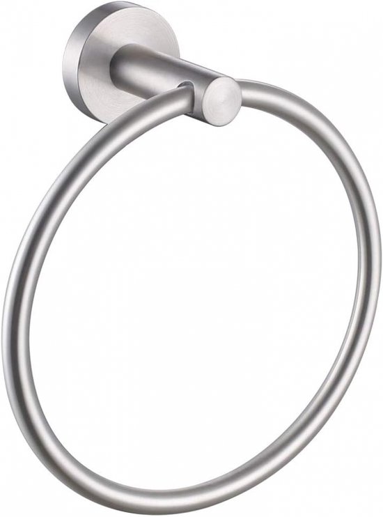 Handtuchring Für Bad Und Küche – Handtuchhalter Aus Gebürstetem Nickel Und Edelstahl 304 – Für Bad Und Küche – Einzelner Runder Schwenkaufhänger – Zur Wandmontage