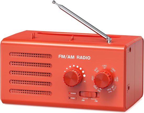 Notfall-am/fm-transistorradio, Batteriebetriebenes Tragbares Taschenradio Mit Lautsprecher Und Kopfhöreranschluss Für Camping