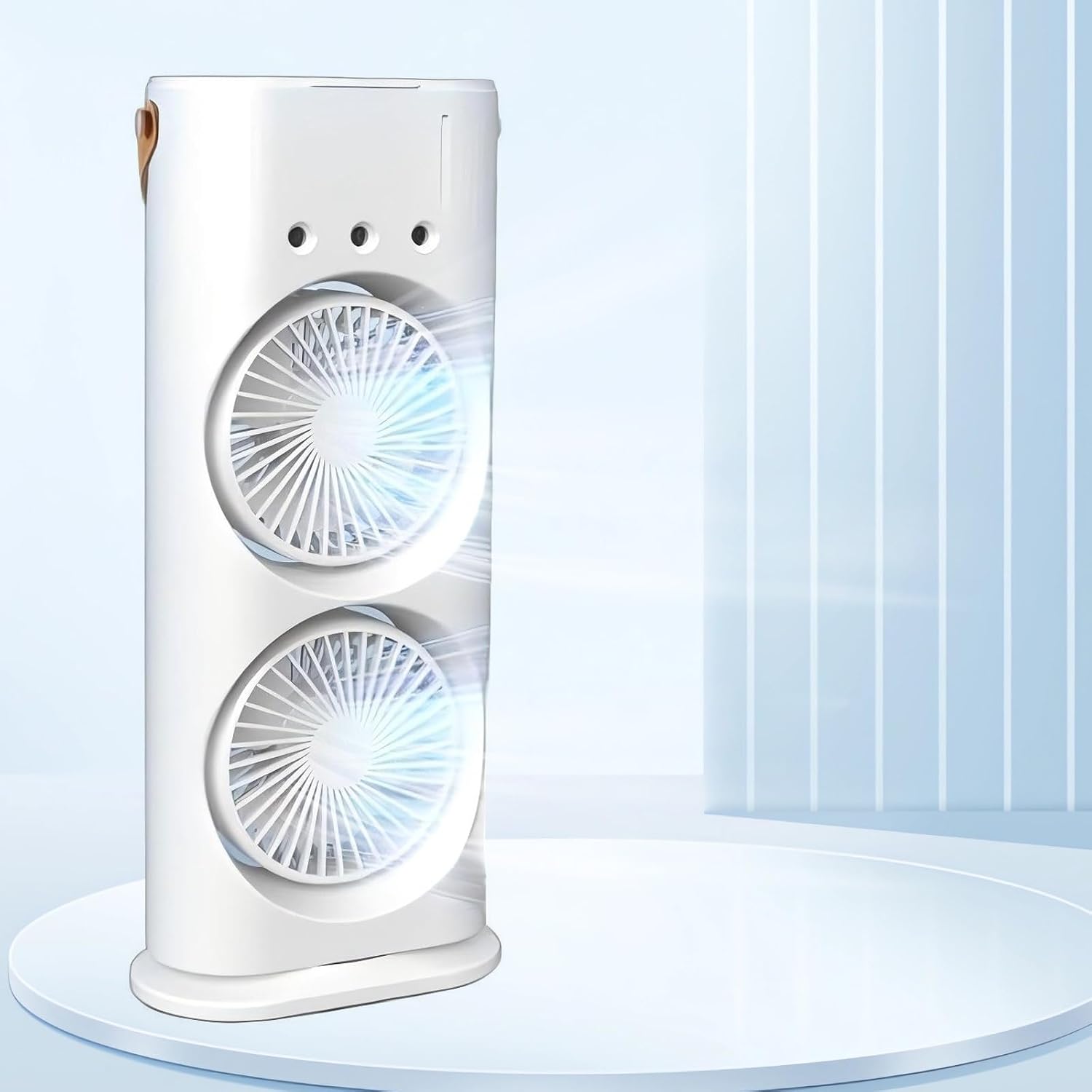 Doppelseitiger Sprühventilator, Tragbarer Luftbefeuchter Mit Led-licht, Luftkühler Für Reisen, Schlafzimmer, Camping, Zuhause Im Freien