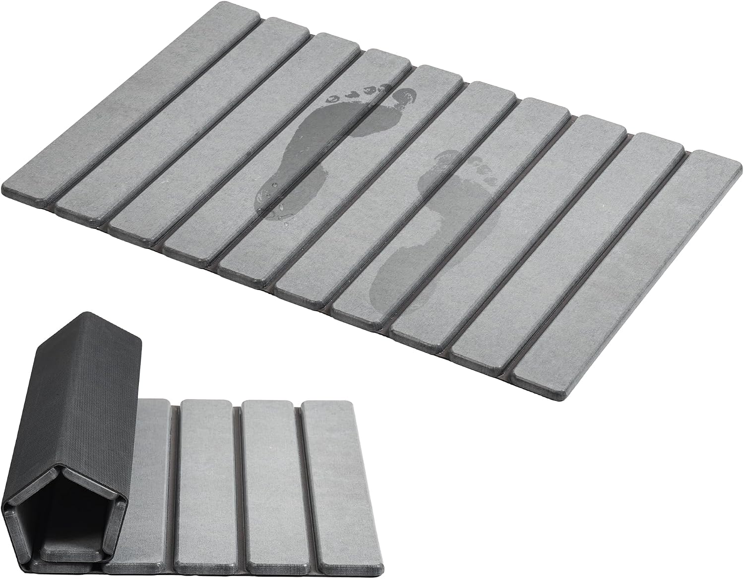 Faltbare Steinbadematte – Super Saugfähige Kieselgurmatte – Rutschfest – 60 X 39 Cm – Schnelltrocknende Matte