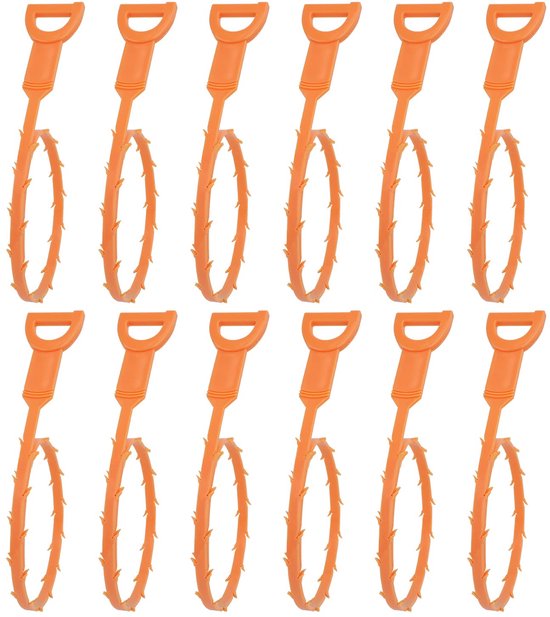 12-teiliges Set Zur Abflussreinigung, Pümpel Für Küche, Spüle Und Bad – Orange
