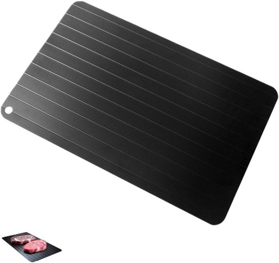 Fleischauftauschale – Schnellauftauschale – Professionelle Fleischauftauschale – Kein Mikrowellen-/stromanschluss Erforderlich – 35,5 × 20,8 × 0,2 Cm – Schwarz